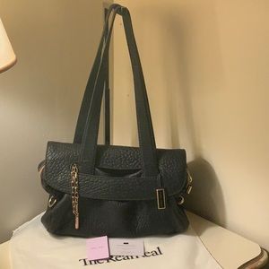 JIMMY CHOO BLACK LEATHER HOBO LARGE HENDBAG